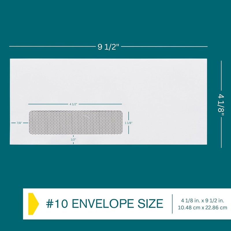 EnDoc #10 Window Envelopes Self Seal - 500/pack Peel & Seal Closure, Security Tinted Envelopes for Quickbooks Invoices & Business Statements - Letter Size 4-1/8 x 9-1/2 inch 24lb Paper - Image 3